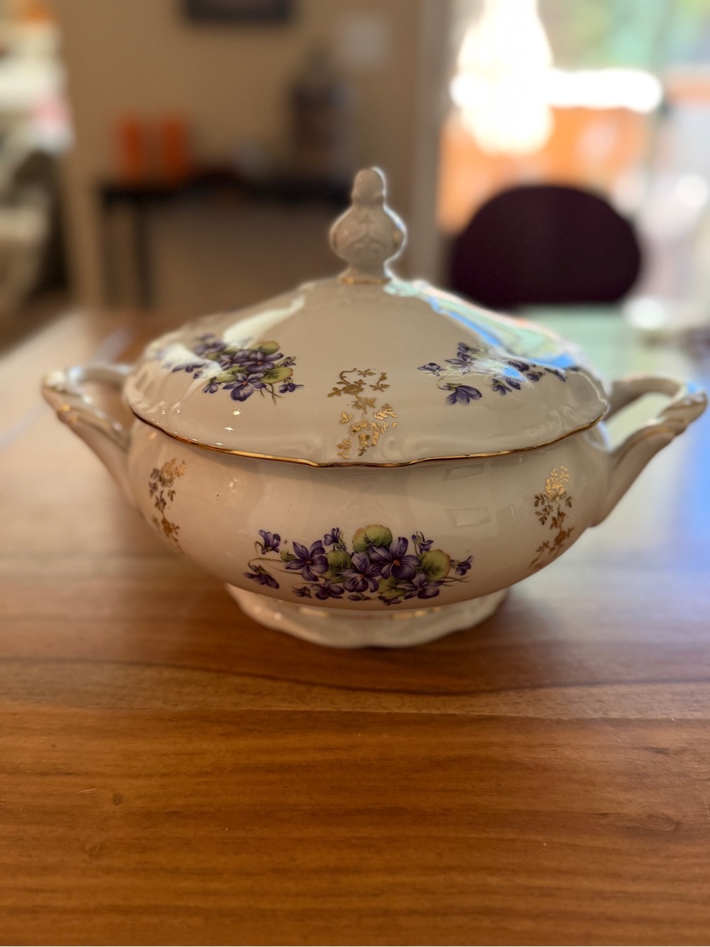 Rare!! Vintage Winterling Royal Heidelberg Violets Covered Vegetable Dish